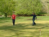 Tom and Kirsty finishing a round of pitch and putt